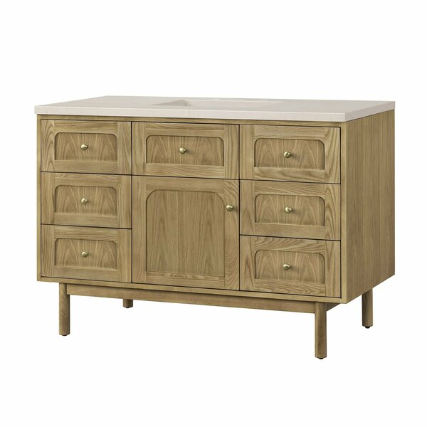 James Martin Vanities Laurent 48in Single Vanity, Light Natural Oak w/ 3 CM Eternal Marfil Top 545-V48-LNO-3EMR